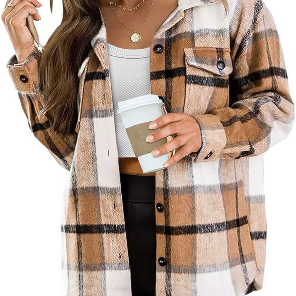 Plaid Button-Up Shirt Jacket “Shacket”
